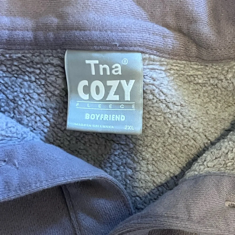 Aritzia Tna Cozy Boyfriend Fleece Collared Sweatshirt 2XL oversized polo style - Picture 4 of 7